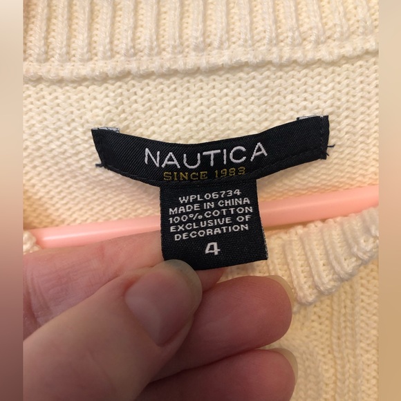Nautica cream cable detail sweater dress, size 4 - Picture 5 of 7